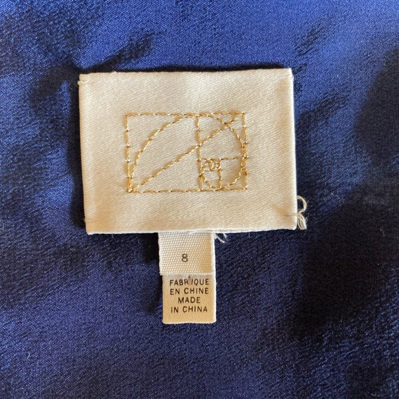 Anthropologie blue silk Japonica dress size 8 - Picture 9 of 10